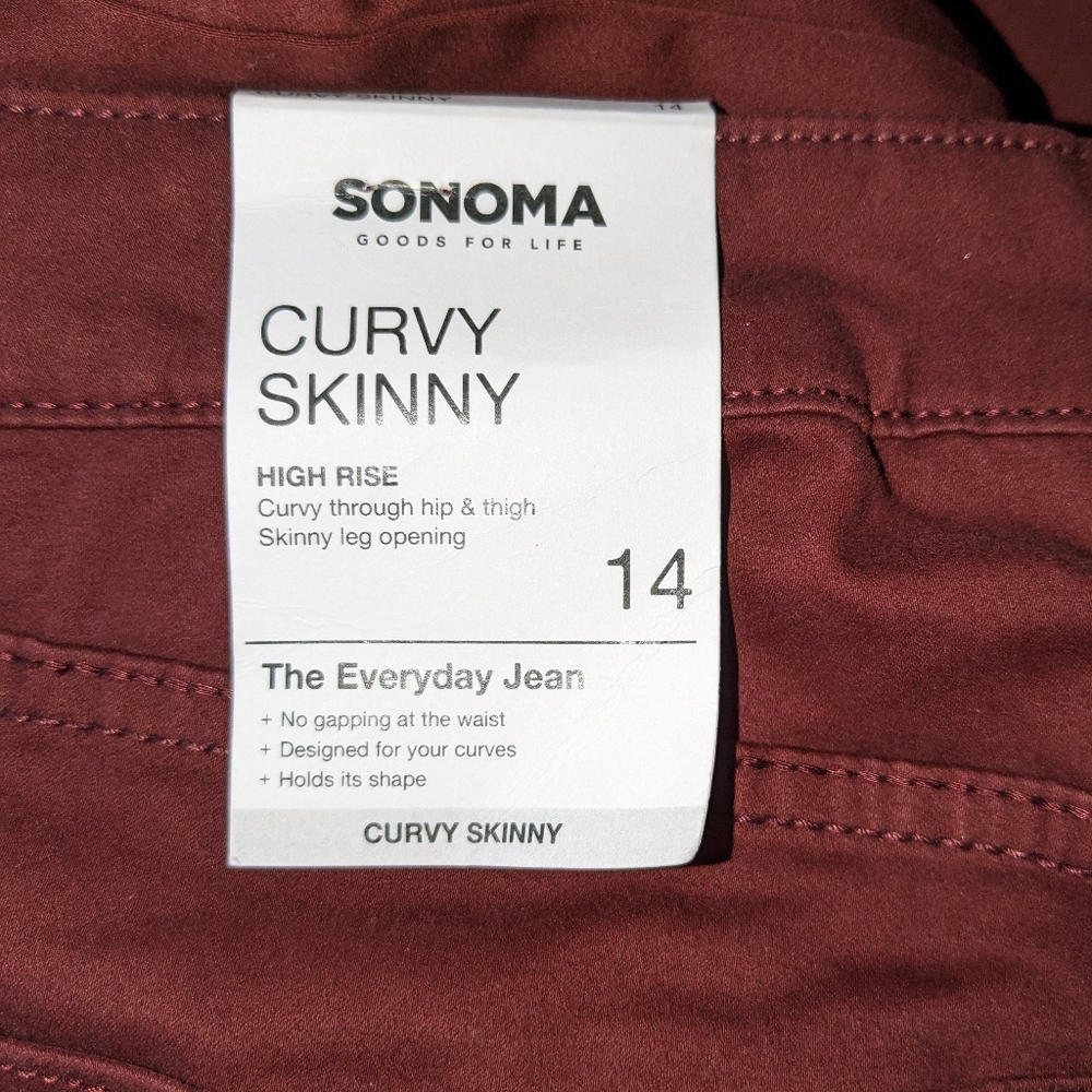Sonoma nwt size 14 maroon jeans